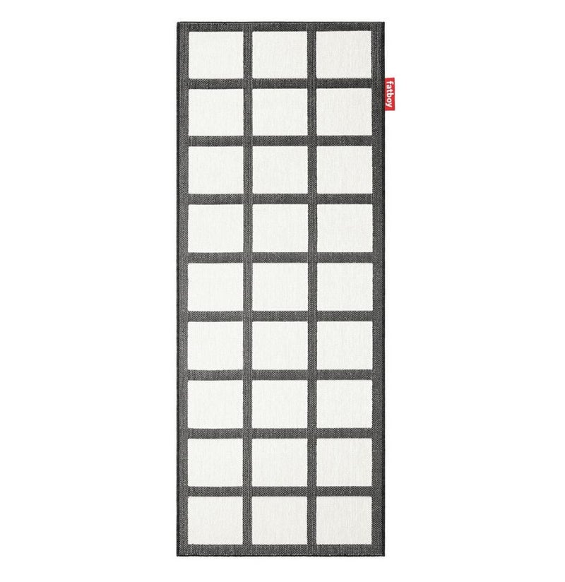 Fatboy Carpretty Catwalk Checky Carpet | Indoor/Outdoor | Easy to clean | UV-resistant | Combined multi-level weaving | Anti-static | 100% Polypropylene | 80x200 cm - Black/White - Image 1